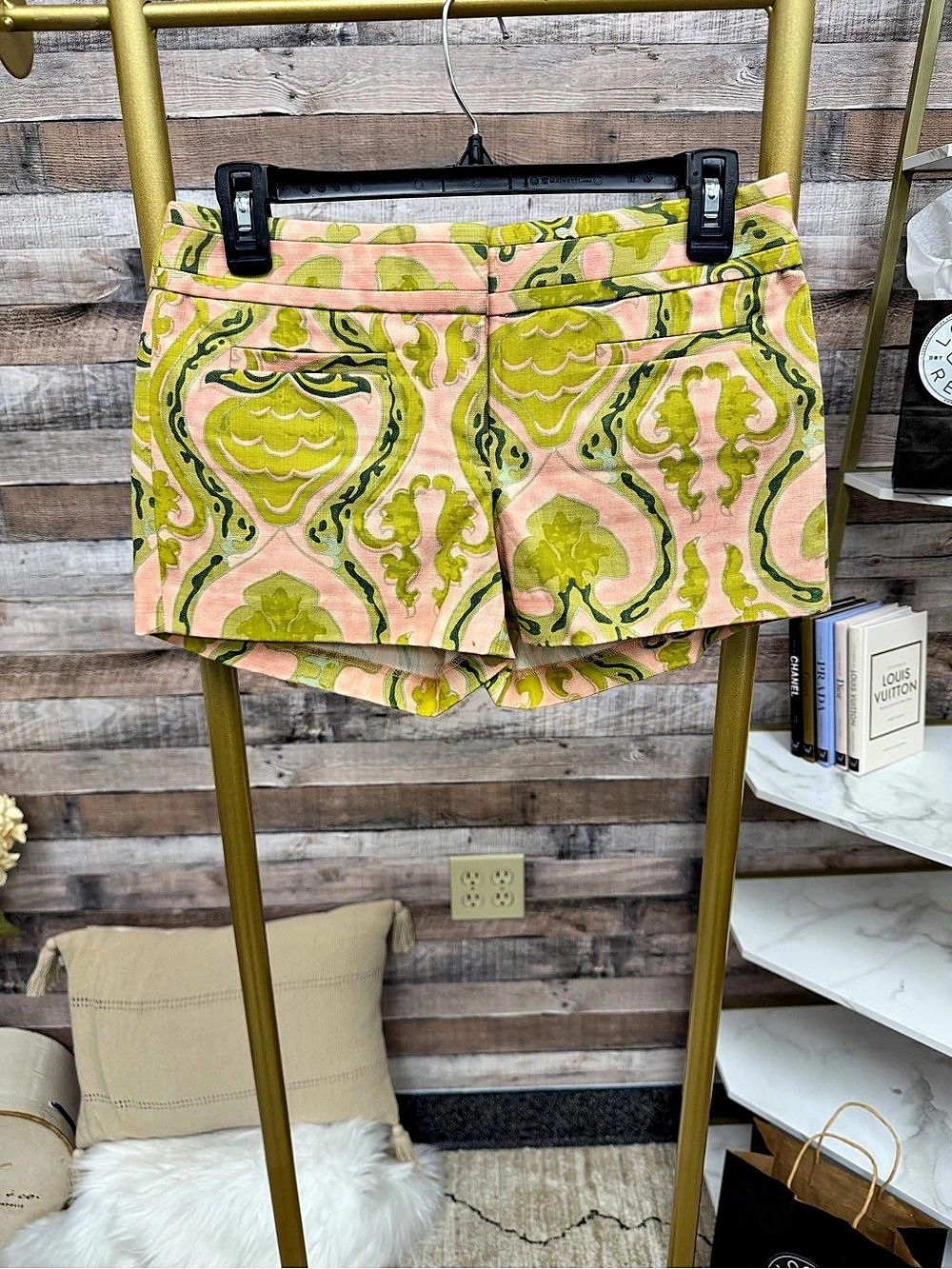 J.Crew Peach/Green Pattern Printed Shorts